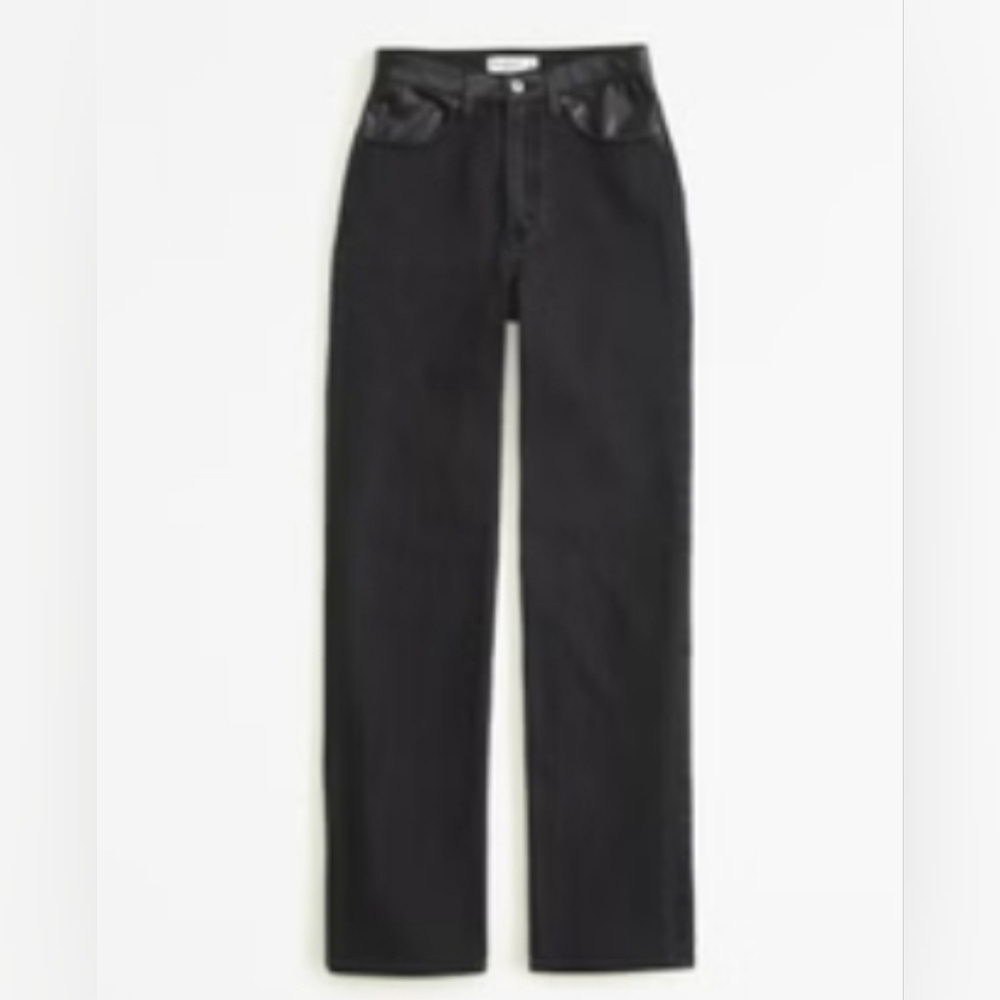 Abercrombie Mixed Fabric High Rise 90s Relaxed Jean